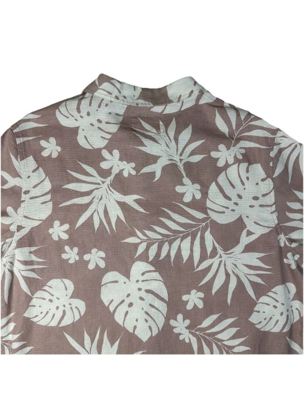 Folk Short Sleeve Button Up Medium Kingston Pink Leaf Beach Casual Mens Cotton - Picture 5 of 11